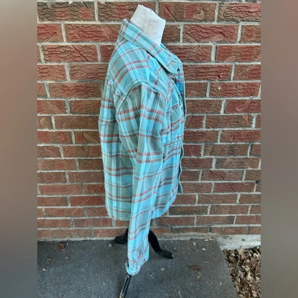 Cotopaxi Mero Bluegrass Plaid Flannel Button Down Shirt 100% organic Cotton Sz L - Picture 5 of 8